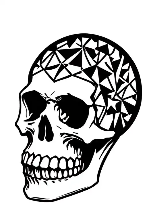 Minimalist Grateful Dead stealie logo. A circle for the skull with triangles beneath it representing the jaw tattoo design idea