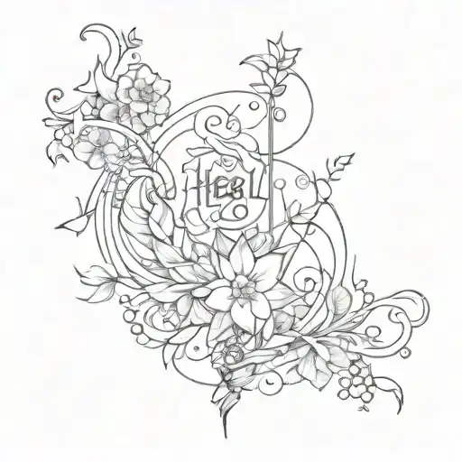 Heal Let it Go" written tattoo design idea