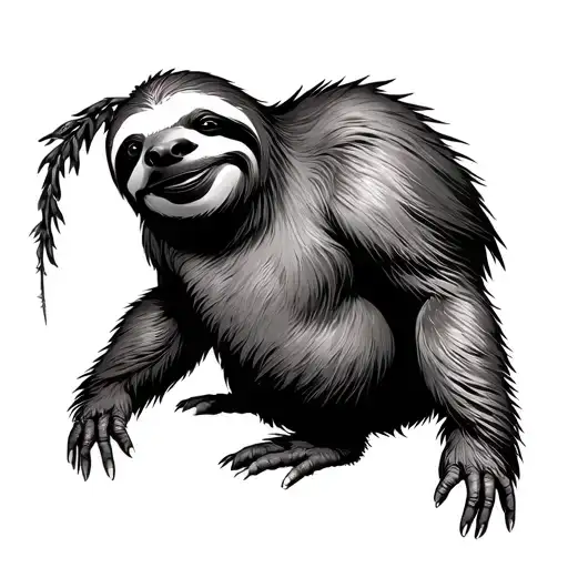 sloth 7 deadly sins tattoo design idea