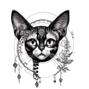 freya goddess cats, skeleton, circle tattoo tattoo design idea
