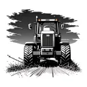 tractor plowing tattoo design idea