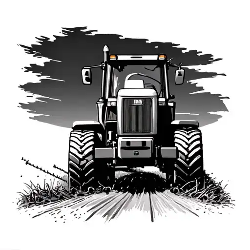 tractor plowing tattoo design idea