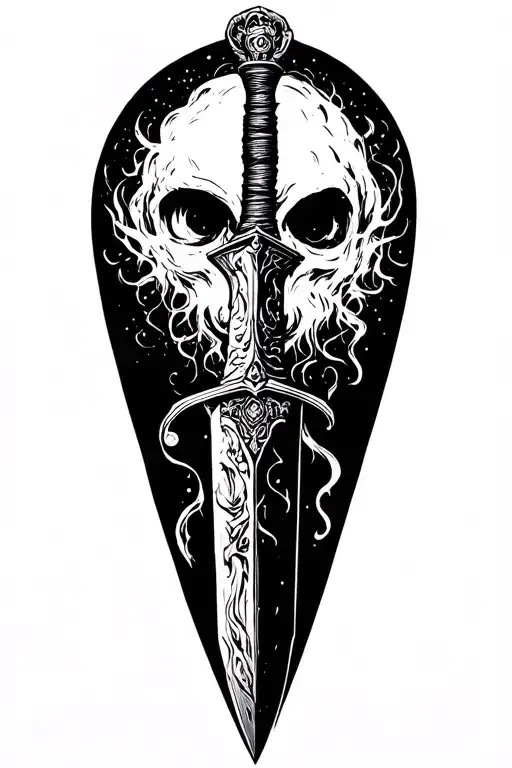 long dagger on the night street tattoo design idea