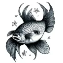 tattoo for female, struggling with mental health a Pisces's and really loves animals  tattoo design idea