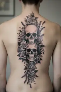 Gothic Skull Tattoo Stencil With XjURAxKJxG5KrcDUd69D8g Black Grey
