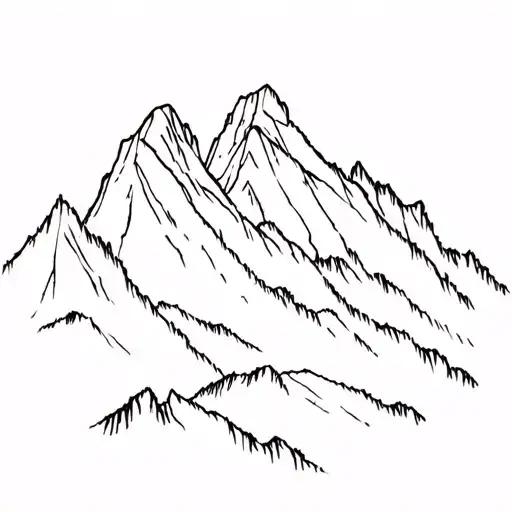 angels landing in Zion national park mountain tattoo design idea