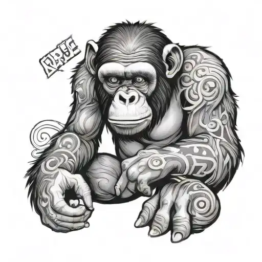ape Sophie name tattoo design idea
