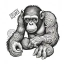 ape Sophie name tattoo design idea