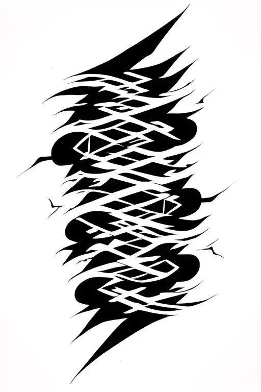 lightning strips wrapped evenly tattoo design idea