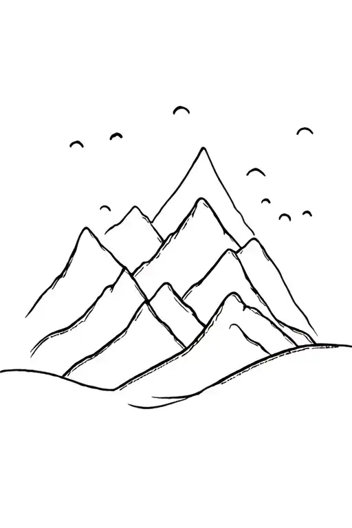 3 mountain tops  tattoo design idea