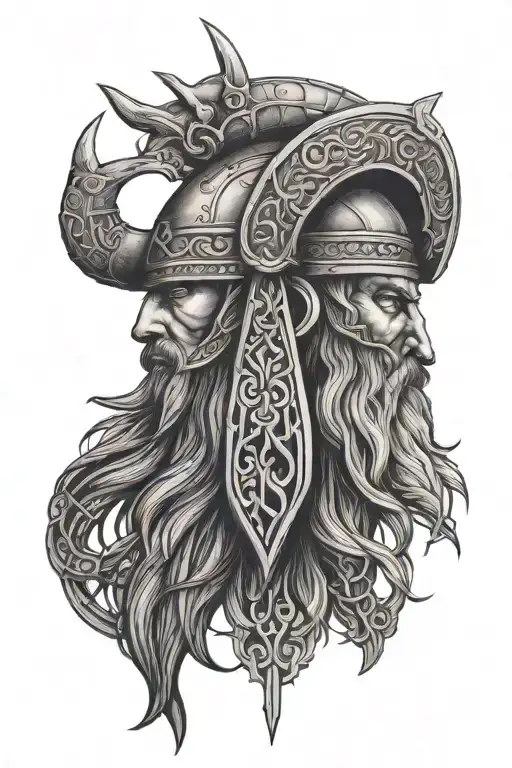 kin of odin until valhalla text tattoo design idea