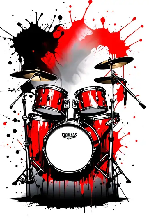 Drum set tattoo design idea