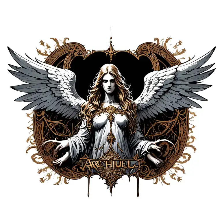 archangel uriel tattoo design idea