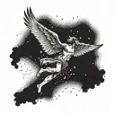 Icarus falling from the sky tattoo design idea