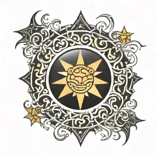 3 stars and the sun, subaru, tribal tattoo design tattoo design idea