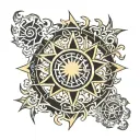 3 stars and the sun, subaru, tribal tattoo design tattoo design idea