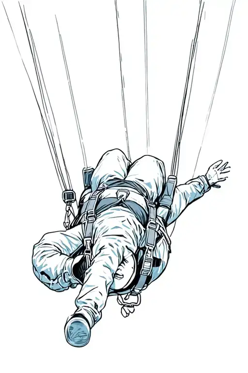  beautyful skydiver confident freefalling with head down and arms opened tattoo design idea