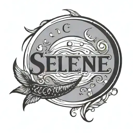 simple tattoo with the word "selene" only  tattoo design idea