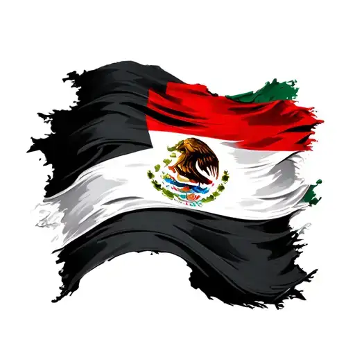 England and Mexico flag tattoo design idea