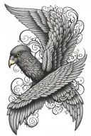 wings spread tattoo design idea