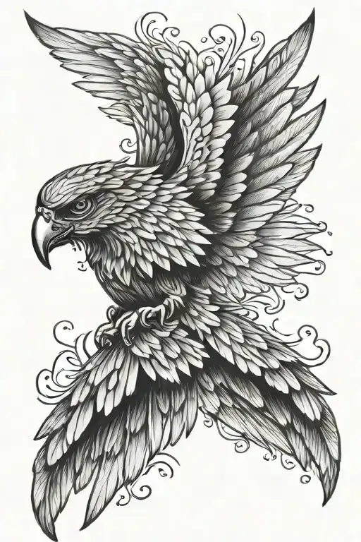 wings spread tattoo design idea
