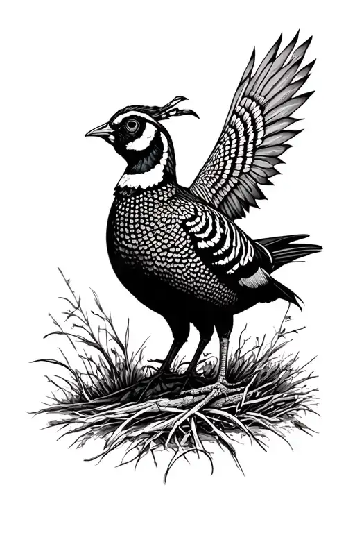 pheasant hunting tattoo design idea