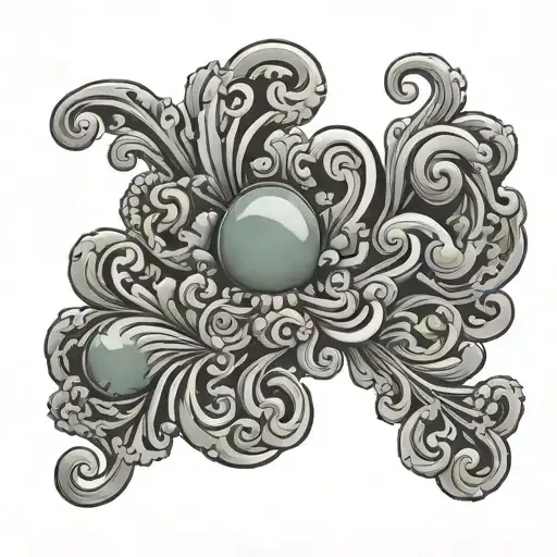 Jade stone tattoo design idea