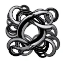 circle bordered with twenty infinity signs intertwined tattoo design idea