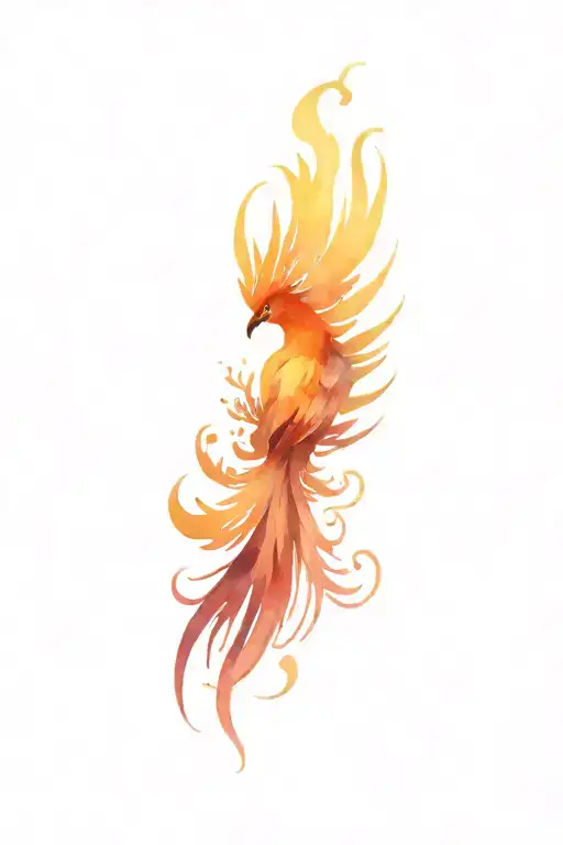 Phoenix rising from ashes tattoo design idea