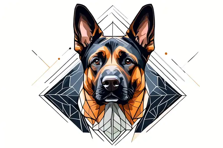 Belgian Malinois dog tattoo design idea