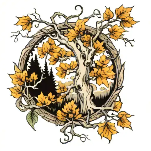 aspen tree tattoo design idea
