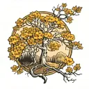 aspen tree tattoo design idea