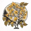 aspen tree tattoo design idea