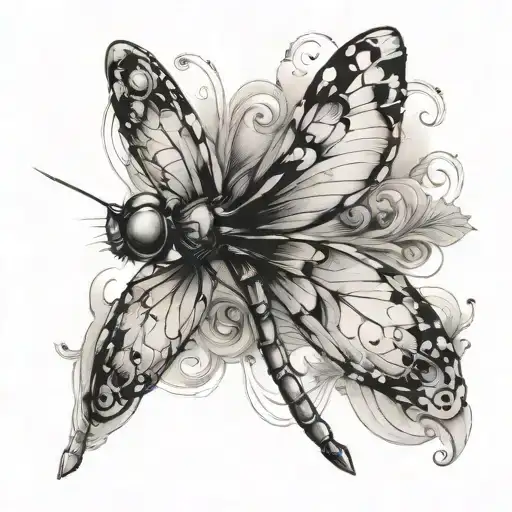 Semicolon Dragonfly tattoo design idea