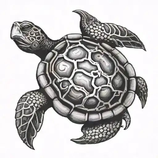 turtle, infinity sign, and an anchor tattoo design idea