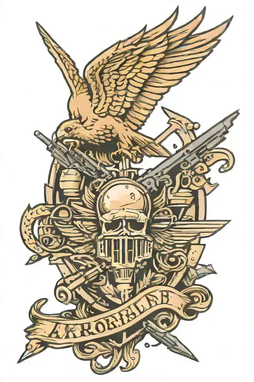 army airborne.air assault, infantry, finance tattoo design idea