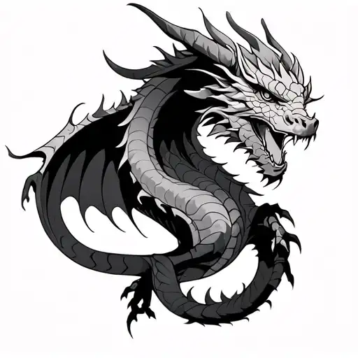 Aries Dragon tattoo design idea