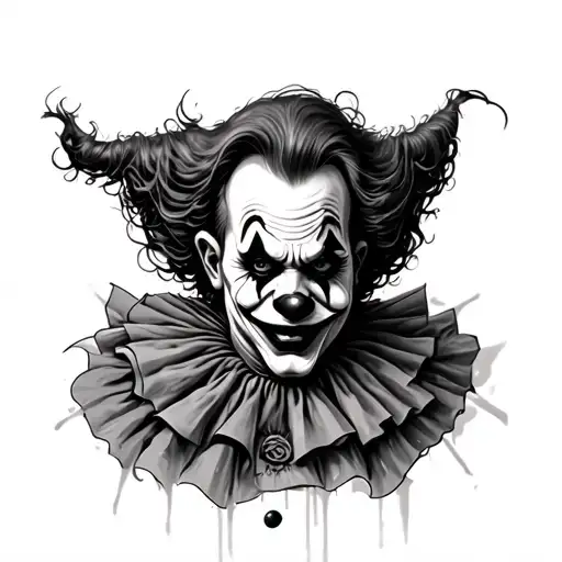 Evil Clown tattoo design idea