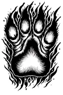 dog paw print surrounded by energy tattoo design idea