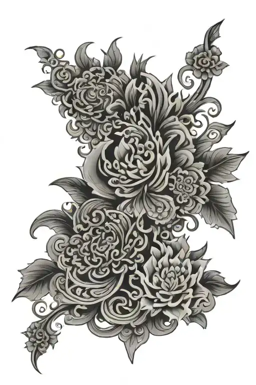 Oriental ornaments tattoo design idea