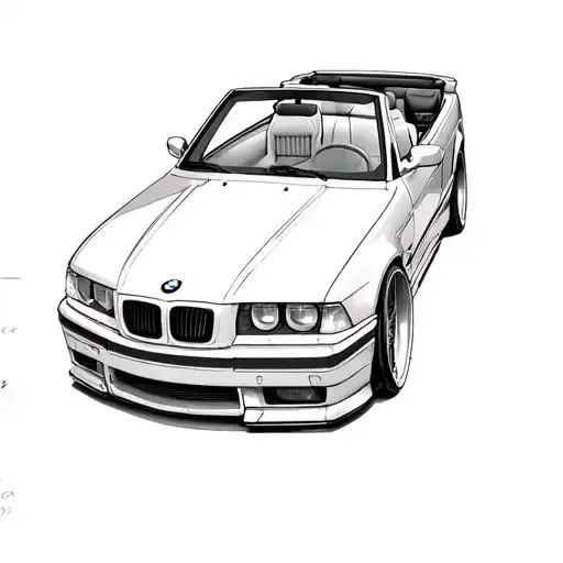 99 bmw e36 convertible tattoo design idea