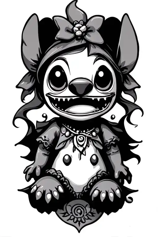 voodoo doll stitch tattoo design idea