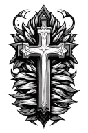 christian cross tattoo design idea