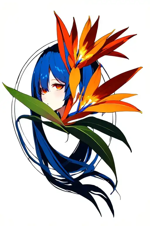Darling In The Franxx strelitzia simple tattoo design idea
