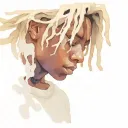 emo,depression,darkness,lonely,suicidal,sad,dark skinned male,dyed short dreads fully hiding face,teens,no tattoos,skinn tattoo design idea