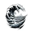 wave forms spelling carver tattoo design idea