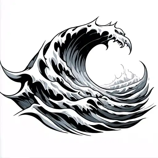 wave forms spelling carver tattoo design idea