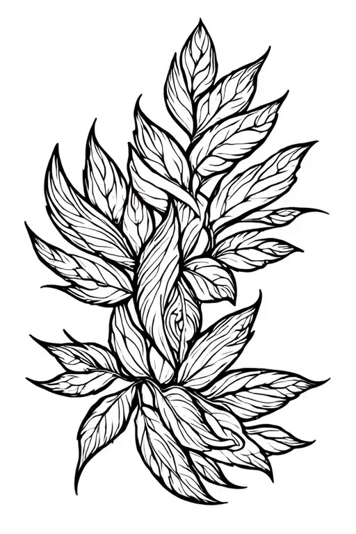 Aquarius zodiac sign with madala effect and air leafy sign tattoo design idea