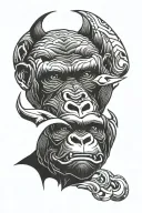 Gorilla angry face and pitbulls tattoo design idea