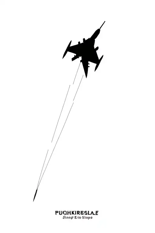 fighter jet shadow tattoo design idea